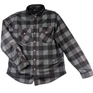 Road Armor Protective Biker Shirt Jacket Mens L Mesh Plaid Flannel Motorcycle